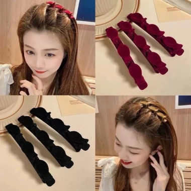 Combo 2 Kẹp Tóc Mini Lio Nhung Nơ Đỏ Đen Sang Trọng – Giá chỉ 12.000đ, Thời Trang Đi Chơi Tết 2