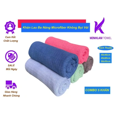 Combo 2 Khăn Lau Đa Năng Ô Tô Hàn Quốc - Chống Trầy Xước, Nhiều Kích Thước, Giá Ưu Đãi 45.880 VND