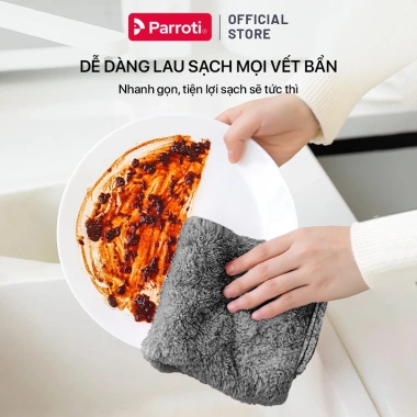 Combo 2 Khăn Lau Đa Năng Parroti Mira, Không Bụi Vải - Lau Kính, Bếp, Ô Tô - 49.500đ 2