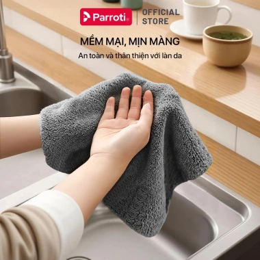 Combo 2 Khăn Lau Đa Năng Parroti Mira, Không Bụi Vải - Lau Kính, Bếp, Ô Tô - 49.500đ 5