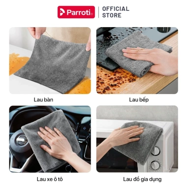 Combo 2 Khăn Lau Đa Năng Parroti Mira, Không Bụi Vải - Lau Kính, Bếp, Ô Tô - 49.500đ 8