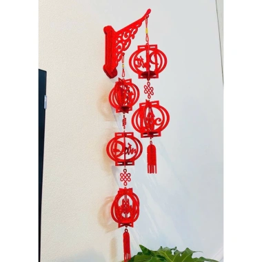 Combo 2 Khánh Đèn Lồng Kim Phúc Treo Tường 10 Quả Trang Trí Tết 2.026 Giá 85.000₫
