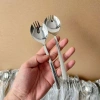 Combo 2 Muỗng Nĩa 2in1 Tiện Lợi Ăn Mì Bún Phở, Muỗng Trái Cây Độc Lạ Cán Dài 2