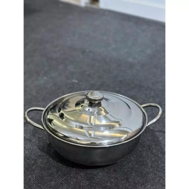 Combo 2 Nồi Lẩu Inox 22-24cm Đáy 3 Lớp - Dùng Gas & Hồng Ngoại, Quà Tặng 159k