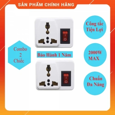 Combo 2 ổ cắm chuyển đổi đa năng Thailand có công tắc tắt bật - Chính hãng, giá ưu đãi 2