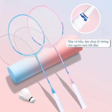 Combo 2 Vợt Cầu Lông Sợi Carbon + Túi & 3 Bóng – Gia Đình & Người Mới Tập 2