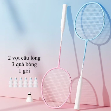 Combo 2 Vợt Cầu Lông Sợi Carbon + Túi & 3 Bóng – Gia Đình & Người Mới Tập 9