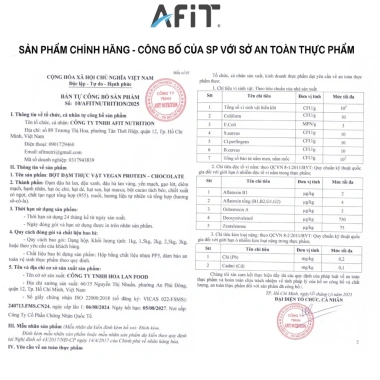 Combo 2 Xô Bột Dinh Dưỡng AFit Vegan + Shaker Quà Tặng - Giảm 22% - Chỉ 792.000 đồng 9