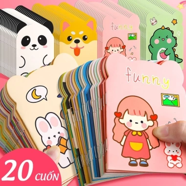 Combo 20 cuốn sổ tay kẻ ngang họa tiết đáng yêu - Sổ note mini nhỏ gọn, dễ mang theo, quà tặng văn phòng phẩm học sinh
