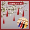 Combo 20 Dây Tua Rua Hoa Sen Hai Mặt Ngọc Bội Trắng Treo Trang Trí Gói Quà Phụ Kiện Đẹp 15k