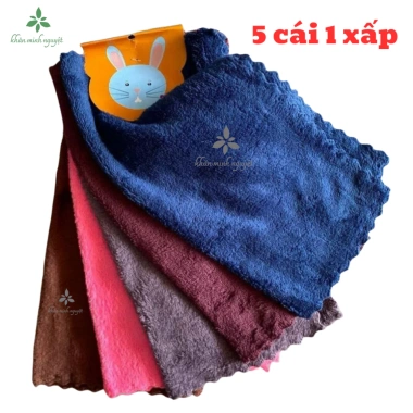 Combo 20 khăn lau lông cừu HQ 30x30cm - Mềm mại, thấm hút, không ra lông, dùng cho bếp, bàn ghế, kính, xe - Giá ưu đãi 64k
