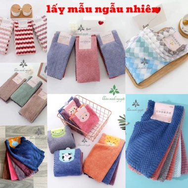 Combo 20 khăn lau lông cừu HQ 30x30cm - Mềm mại, thấm hút, không ra lông, dùng cho bếp, bàn ghế, kính, xe - Giá ưu đãi 64k