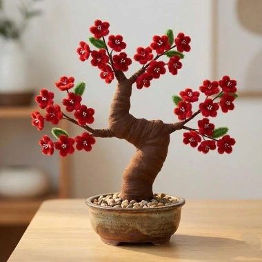 Combo 25/50/100 Hoa Đào và Mai Kẽm Nhung Handmade - Bông Rời 3 Sợi Cao Cấp Trang trí Cây Tết, Giá chỉ 50.000đ
