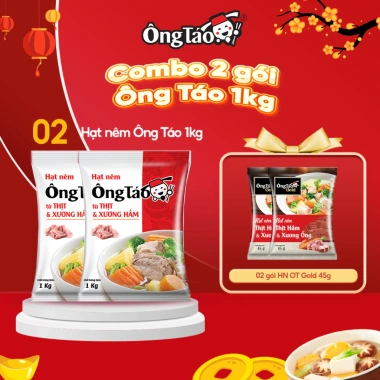 Combo 2kg Hạt nêm Ông Táo 2 gói 1kg + 170g (hoặc Muối Chấm) - Giảm giá 89k