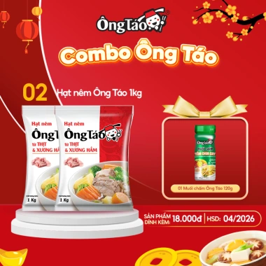 Combo 2kg Hạt nêm Ông Táo 2 gói 1kg + 170g (hoặc Muối Chấm) - Giảm giá 89k