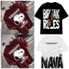 Combo 3 áo thun nam SNOOPY đỏ, BREAK đen, NAVA.R trắng form rộng cổ tròn giá chỉ 48.190₫