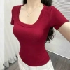Combo 3 áo thun tăm lạnh Xả Lỗ Cuối Mùa - Áo cổ vuông ôm body, tôn dáng, thoáng mát, chỉ 49.900₫ 2