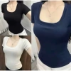 Combo 3 áo thun tăm lạnh Xả Lỗ Cuối Mùa - Áo cổ vuông ôm body, tôn dáng, thoáng mát, chỉ 49.900₫ 8