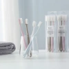 Combo 3 bộ bàn chải đánh răng hộp bảo vệ: du lịch tiện, tặng 1 khăn tắm nén 8