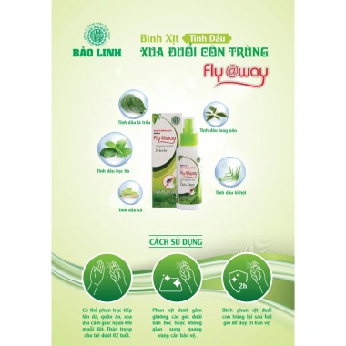 Combo 3 chai 60ml Xịt Tinh Dầu Flyaway - Xua Đuổi Muỗi, Côn Trùng, Tự Nhiên 7