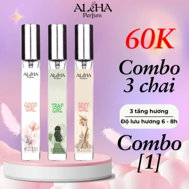 Combo 3 chai nước hoa nữ Aleha 10ml Combo 1 - Thanh lịch, trẻ trung, quyến rũ, giá 24.000