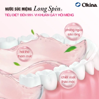 Combo 3 chai Nước súc miệng Okina Long Spin hương Bạc hà 50ml - Du lịch bỏ túi, làm sạch hơi thở, Nhật Bản 8