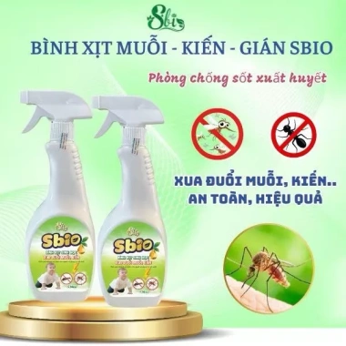 Combo 3 chai xịt đuổi muỗi, kiến sinh học Sbi 530ml - Giấy kiểm định, bảo vệ gia đình trẻ em, 70.000 VND