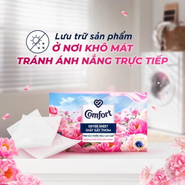 Combo 3 hộp Giấy Thơm Comfort Hương Mẫu Đơn, Hoa Hồng Ohara 40 tờ/hộp Dùng cho máy sấy, tủ quần áo 7