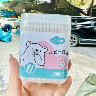 Combo 3 hộp Tăm Bông Vcool 200 Que Kháng Khuẩn, Mềm Mại 2 đầu tròn-dẹp cho Sơ Sinh & Gia Đình - Giá chỉ 40.998₫ 8
