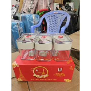 Combo 3 Hũ Thủy Tinh Eco 300ml Kèm Thìa - Hộp Quà Cao Cấp, Giá 99k giảm từ 126.720