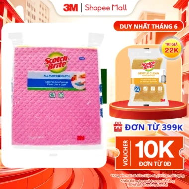 Combo 3 Khăn lau 20x18cm 3M Scotch-Brite Không để lại bụi, phân hủy 100% chỉ 61.000₫