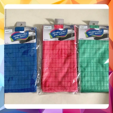 Combo 3 Khăn Lau Xe Hơi Siêu Sạch Đa Năng Caro 50x50 - Giá ưu 125.000đ Homeinno