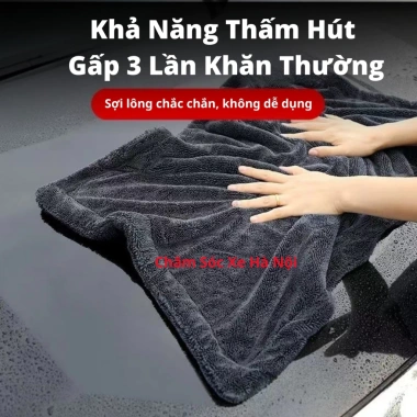 Combo 3 Khăn Lau Xe Superfine Fiber 600gsm - Hút Nước Nhanh, Mềm Mịn, Không Trầy Xước, Tặng 5 Viên Sủi Rửa Kính