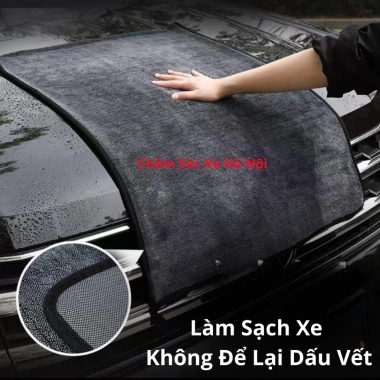 Combo 3 Khăn Lau Xe Superfine Fiber 600gsm - Hút Nước Nhanh, Mềm Mịn, Không Trầy Xước, Tặng 5 Viên Sủi Rửa Kính