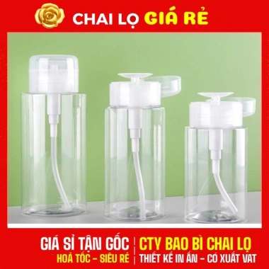 Combo 3 Lọ Chiết Tẩy Trang 120ml-300ml Chai Toner Nút Nhấn Tiện Lợi Giá 55.000
