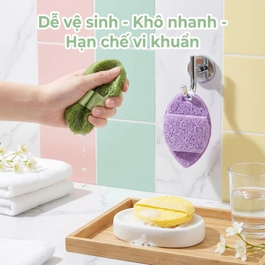 Combo 3 Mút Rửa Mặt Bọt Biển – Làm Sạch Nhanh, Mềm Mại, Bông Nở An Toàn – 46.000₫ 4