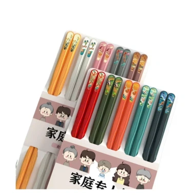 Combo 3 Set Đũa Gia Đình Kiểu Nhật Bản 5 Đũa Nhiều Màu - Chịu Nhiệt, Kháng Khuẩn, Chống Trượt 8