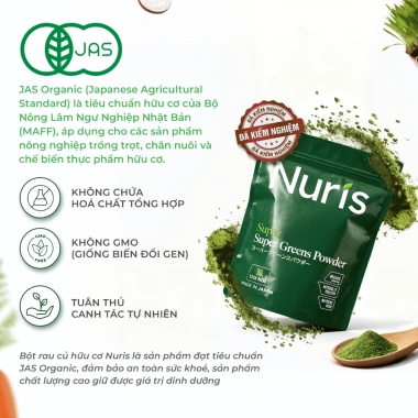 Combo 3 tặng 2 quà Bột rau củ nguyên chất sấy lạnh Nuris Nhật Bản – Detox, ngừa táo bón, da đẹp, giá 900k (giá gốc 1.08tr) 7