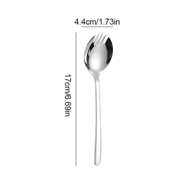 Combo 3 Thìa Nĩa 2in1 Sang Trọng - Muỗng Cán Dài Dày Dặn, Ăn Trái Cây và Mì, Giá 15.000 VND 4