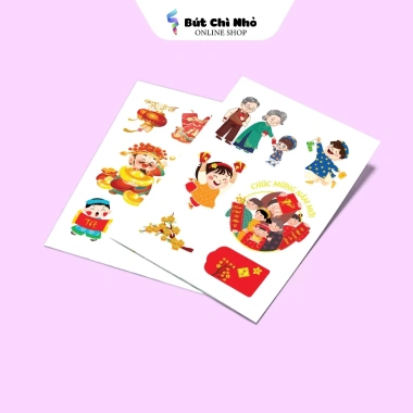 Combo 3 tờ sticker Tết năm mới - Trang trí bánh chưng, nhà, hộp quà chỉ 35.000₫ 4