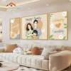 Combo 3 tranh tráng gương Gia Đình Hạnh Phúc - Decor phòng khách, giảm giá 345.500₫ | Tranhviet247