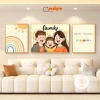 Combo 3 tranh tráng gương HOẢ TỐC Hạnh Phúc 5D Sắc Nét Bóng Đẹp - MIYO