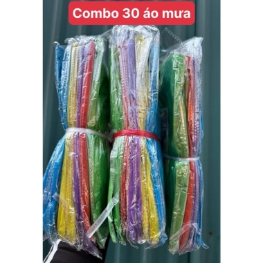 Combo 30 áo mưa giấy nhiều màu sắc - Tái sử dụng, chịu mưa, phù hợp đi đường và phượt, giá 60.000
