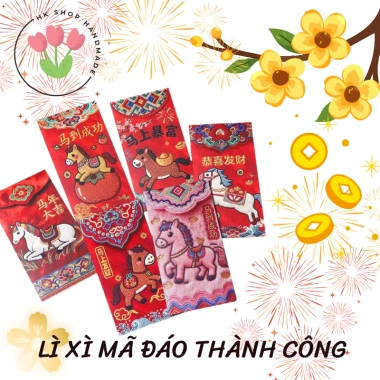 Combo 30 Bao Lì Xì Mã Đáo Thành Công Hottrend Tết 2.026 – Nhiều Màu Sắc, Giá Ưu Đãi 16.200₫