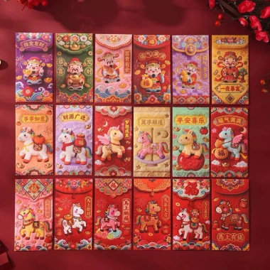 Combo 30 bao lì xì ngựa may mắn Tết 2.026, tài lộc đầu năm, giá 14.500đ