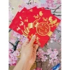 Combo 30 bao lì xì vỏ nhung đỏ in chữ nổi cỡ to, chúc tài lộc may mắn năm mới 5