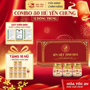 Combo 30 Hũ Yến Chưng Sẵn 35% 70ml Mix 4 Vị, Tặng 12 Hũ - Biếu Sức Khỏe Yến Việt 7