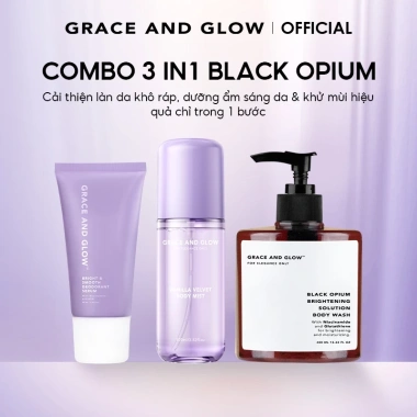 Combo 3in1 Grace&Glow: Sữa tắm, Lăn khử mùi, Body Mist - Trắng da, Dưỡng ẩm, Giá 321.000đ