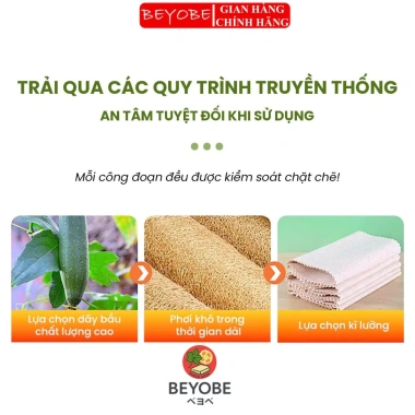 Combo 3m Khăn Lau Xơ Mướp Đa Năng BEYOBE - Siêu Thấm Hút, Tách Dầu, Dọn Nhà 40k