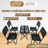 Combo 4 Ghế 1 Bàn CNC Kim Cương Gấp Gọn - Ghế và Bàn Cafe Xếp Gọn, Giá Ưu Đãi 789.000 VND
